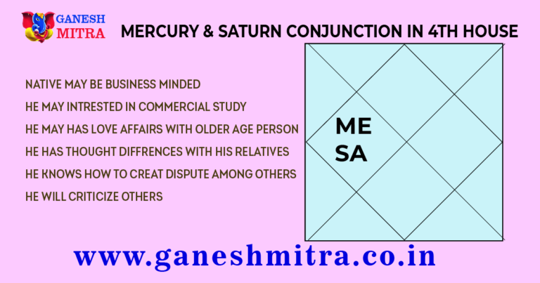 effect of Mercury and Saturn conjunction in 4th house